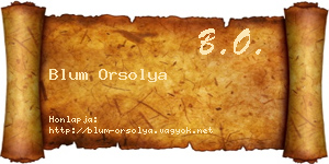 Blum Orsolya névjegykártya